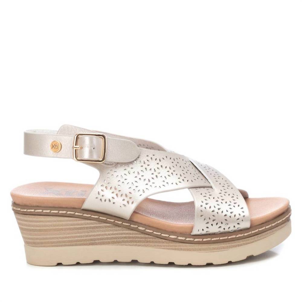 NEW XTI women's wedge sandals in gold